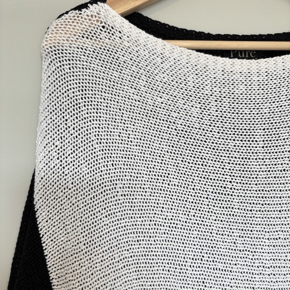 Pure Handknit Women's Large Tunic Dress Color Block Open Knit Lagenlook Hippie - Picture 3 of 15